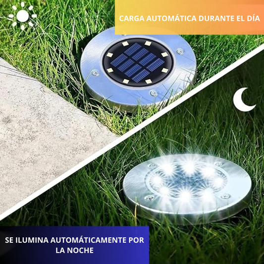 LUCES SOLARES PARA JARDÍN 2pcs 8LED